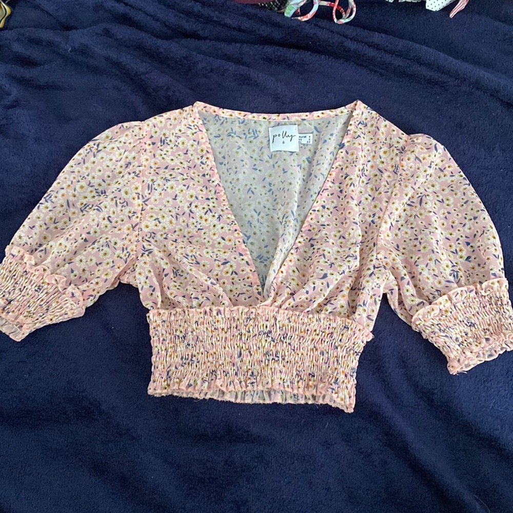 Princess Polly Pink Floral Crop Top - Picture 2 of 4